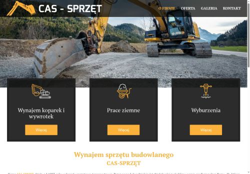 Cas Sprzęt transport, prace ziemne, wyburzenia, wynajem